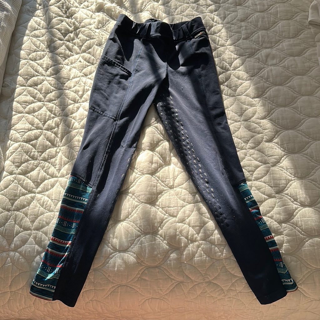 Kerrits Thermo Tech Full Leg Tight - Print Size Large Navy Blue